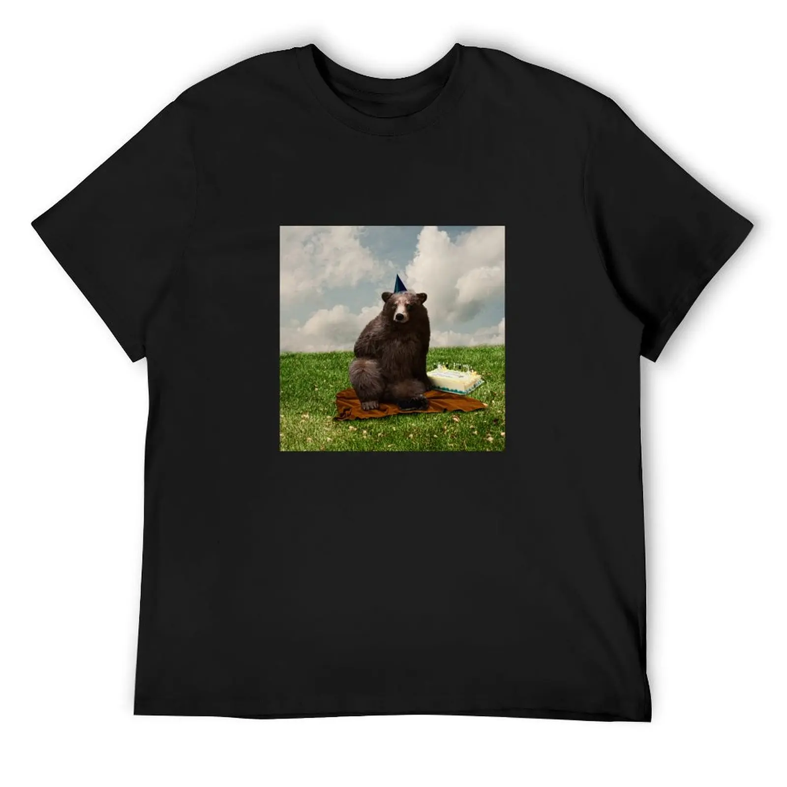 Birthday Bear T-Shirt quick drying quick-drying animal prinfor boys summer tops plus size men clothing