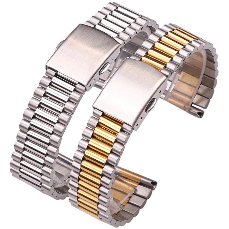 

Stainless Steel Watchband Bracelet Women Men Watch Band 12mm 14mm 16mm 18mm 20mm Silver Gold Solid Metal Strap Accessories