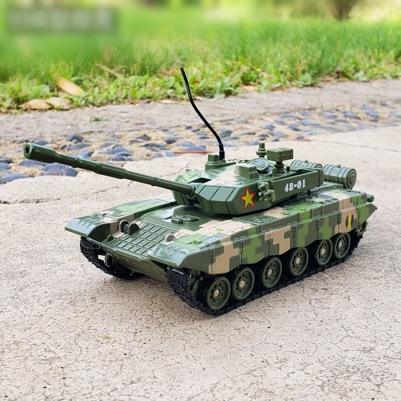 Tanque de batalla principal Leopard 2 M1A2 Abrams tipo 99 Diecasts y vehículos de juguete HuaYi 1:48 modelo militar de aleación Railed/Motor/coche/Bicicletas