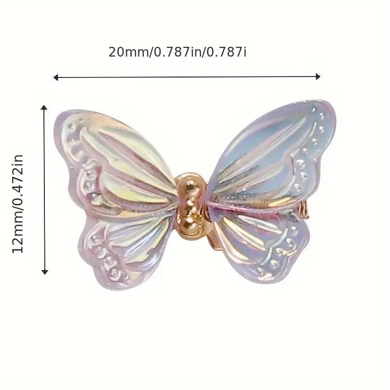 3Dダイナミックバタフライネイルアクセサリー3点セット、輝くINS風オーロラバタフライアクセサリー、50個のマルチカラー混合新作リボン