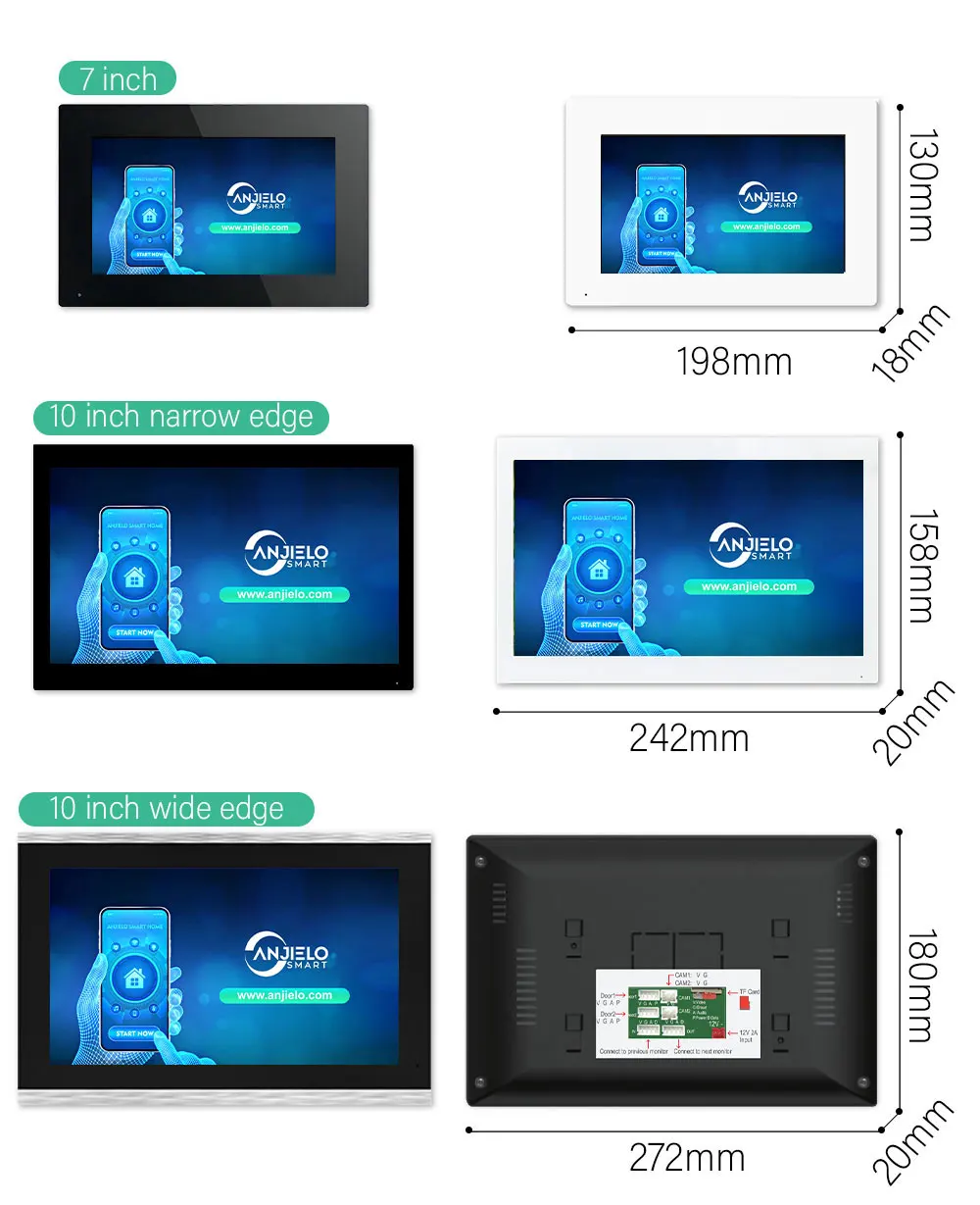 

1080P Tuya Smart 7-дюймовый цветной сенсорный экран 10-дюймовый Wi-Fi видеодомофон монитор дверного звонка не набор