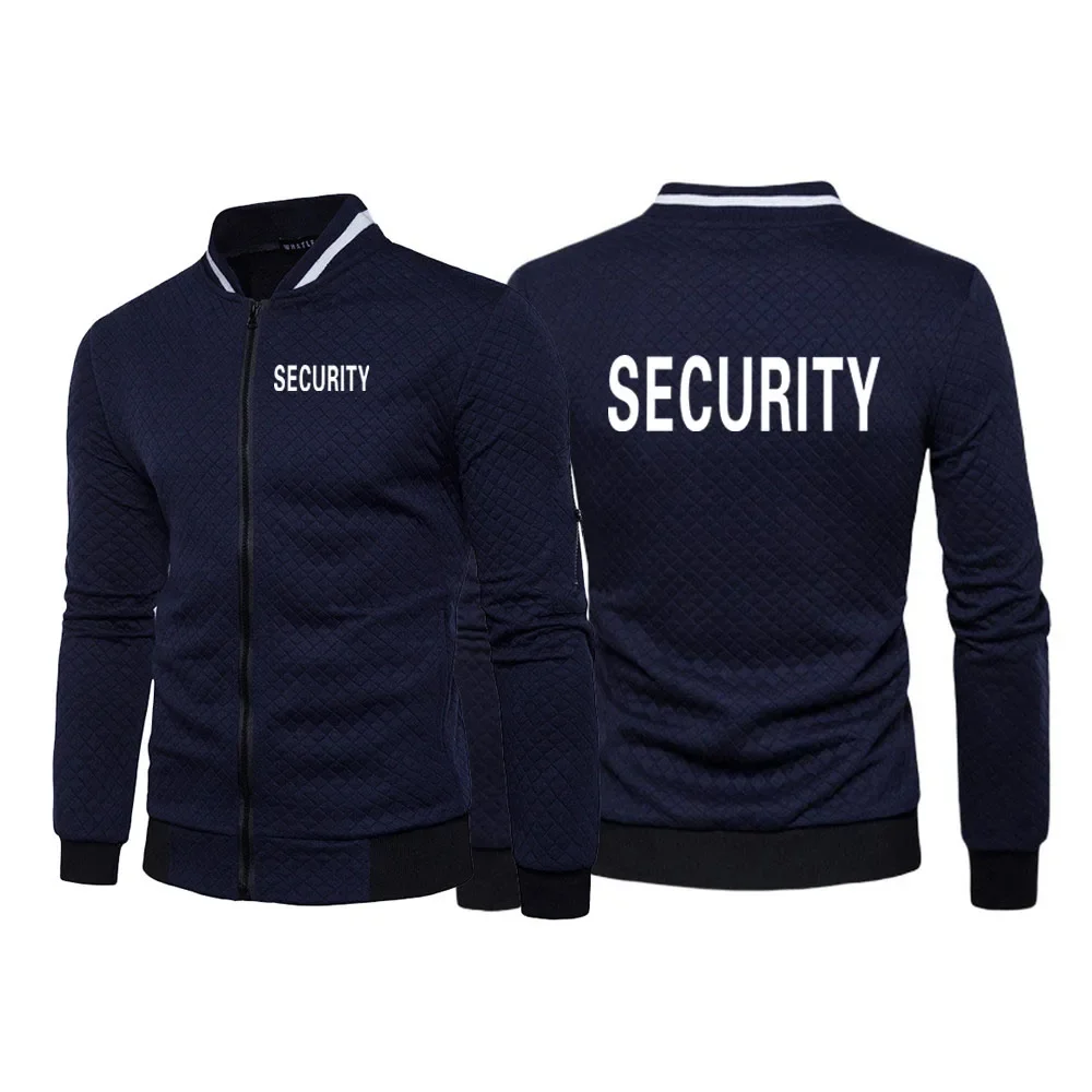 SWAT Security 2024 New Men Spring and Autumn Printing Casual Fashion Simple Six-color Zipper Round Neck Hight Quality Coat