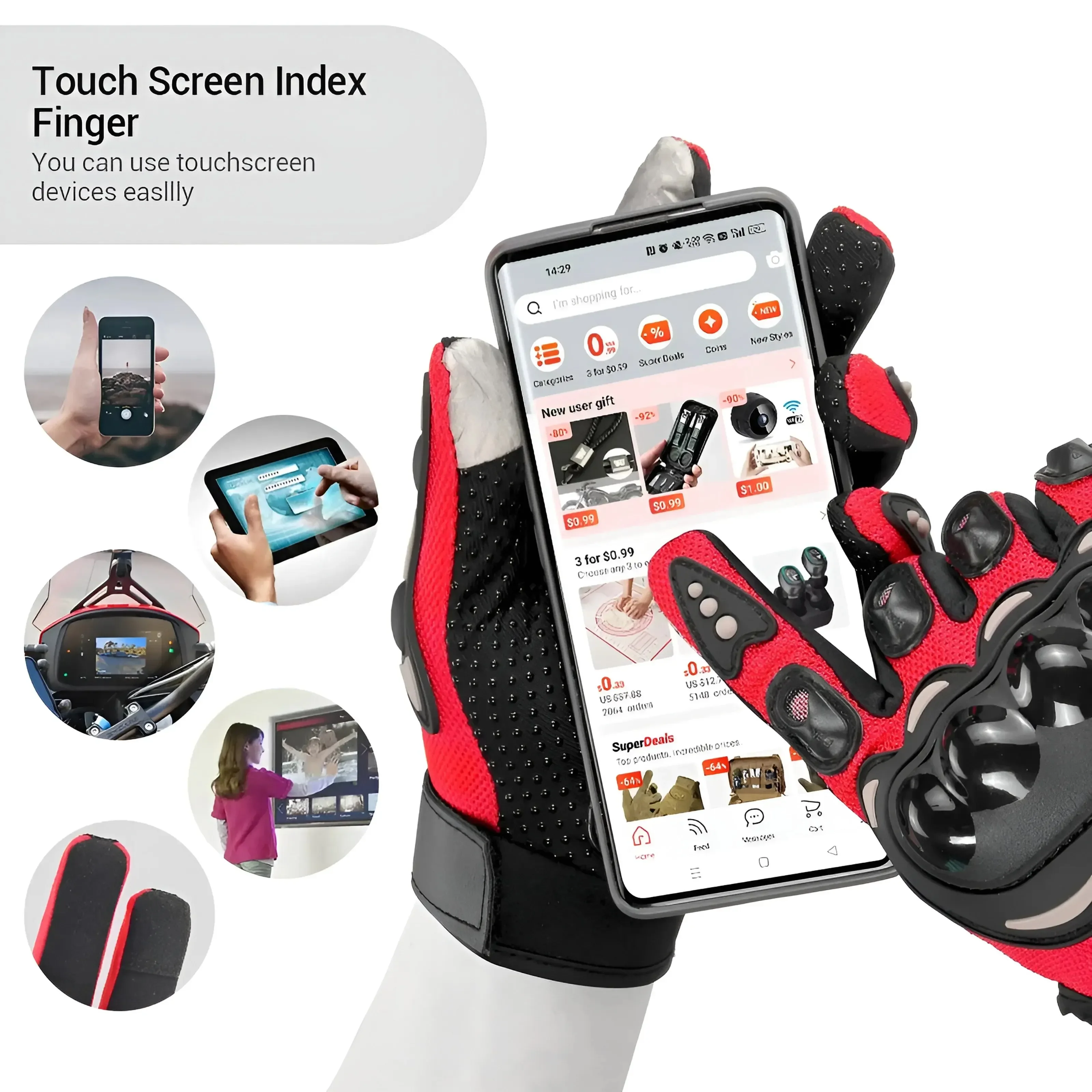 Guanti da moto Touch Screen traspirante uomini e donne protezione da ciclismo equitazione Cross Dirt Bike Glove nuovo