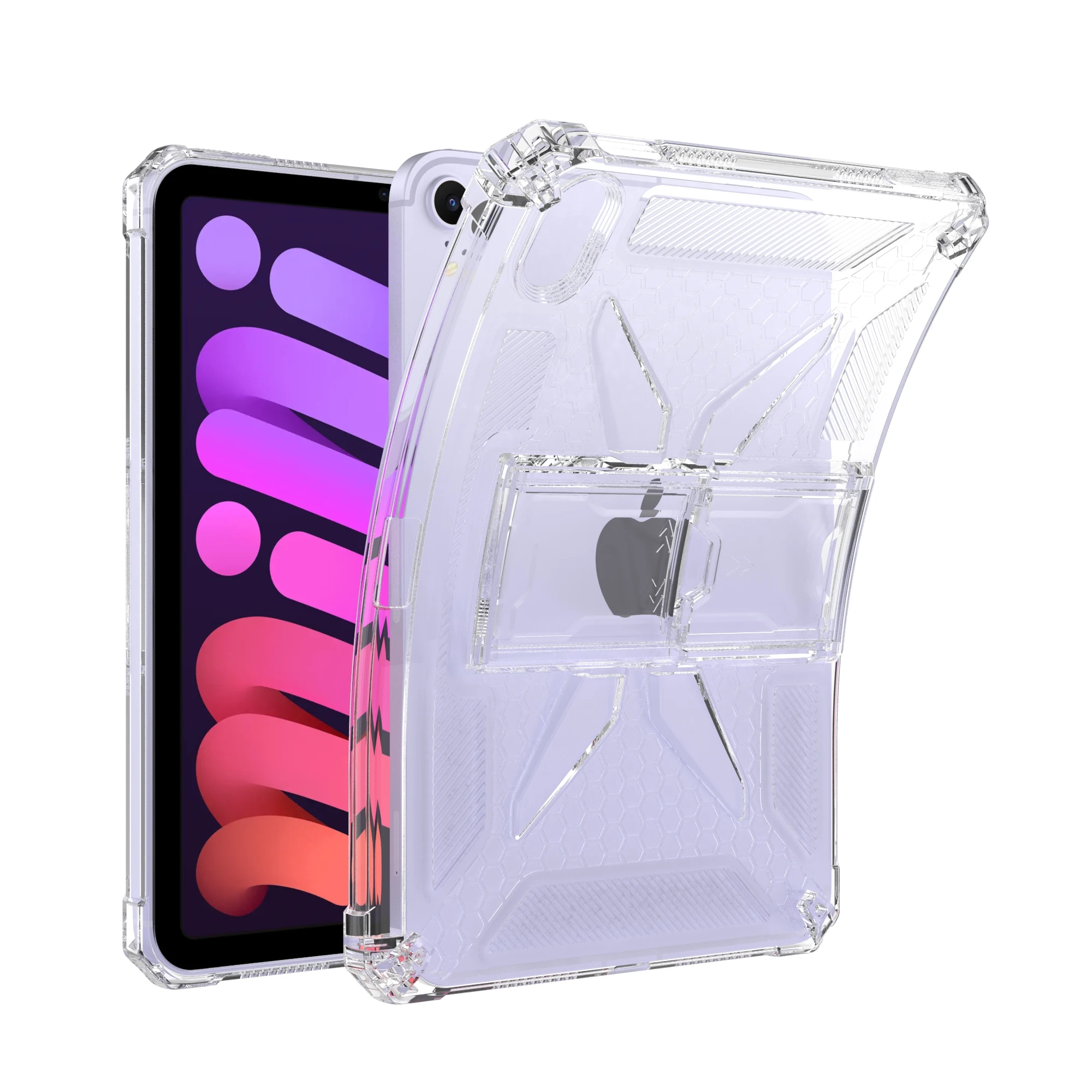 For iPad A17 Pro 2024 8.3 inches Case with Stand Transparent Protective Case WIth Pen Slot for iPad mini 7th A2993 A2995 A2996