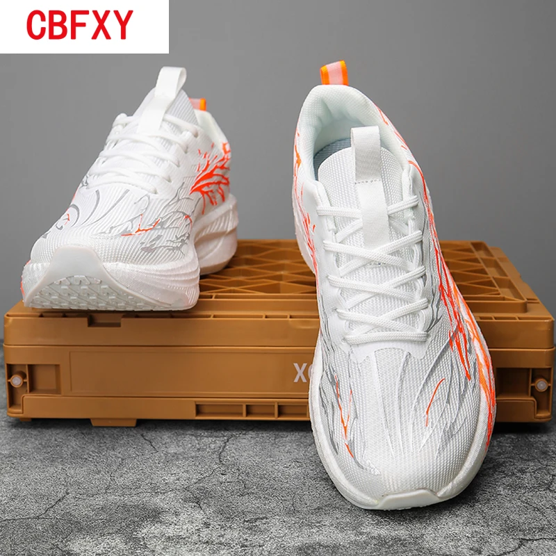 Classic White Men's Sports Running Shoes Breathable Lightweight Athletic Sneakers Outdoor Comfortable Casual Jogging Size 39-45
