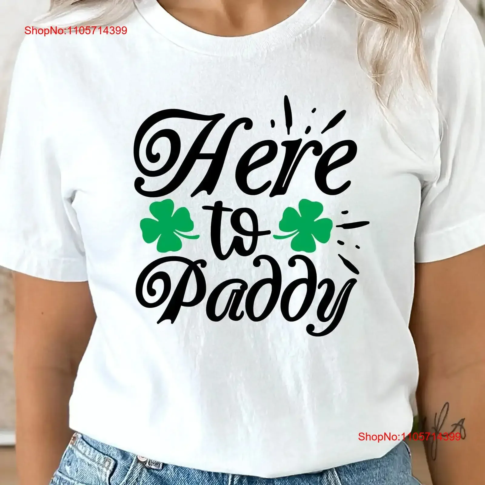 Here to Paddy T Shirt Funny St Patty's Drinking Women's Patricks day Cute tee Let's drink Clovertee vintage Washed Stretched