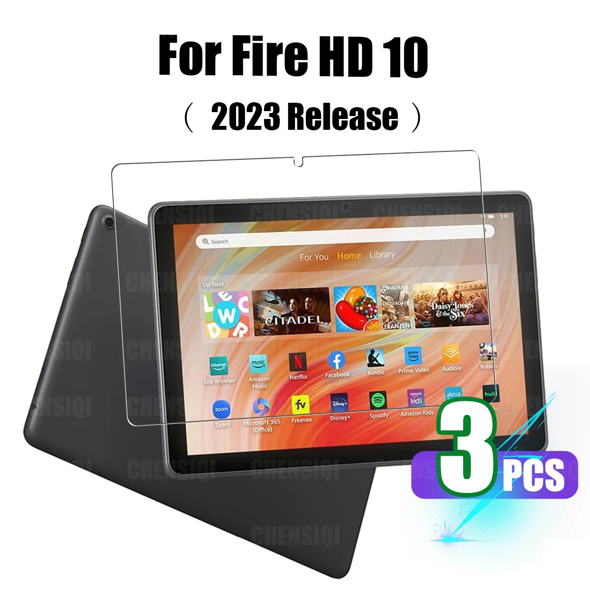 Dla Amazon Fire HD 10 (wydanie 2023) 10,1-calowa osłona ekranu Folia ze szkła hartowanego o wysokiej rozdzielczości zapobiegająca upadkom / zarysowaniom