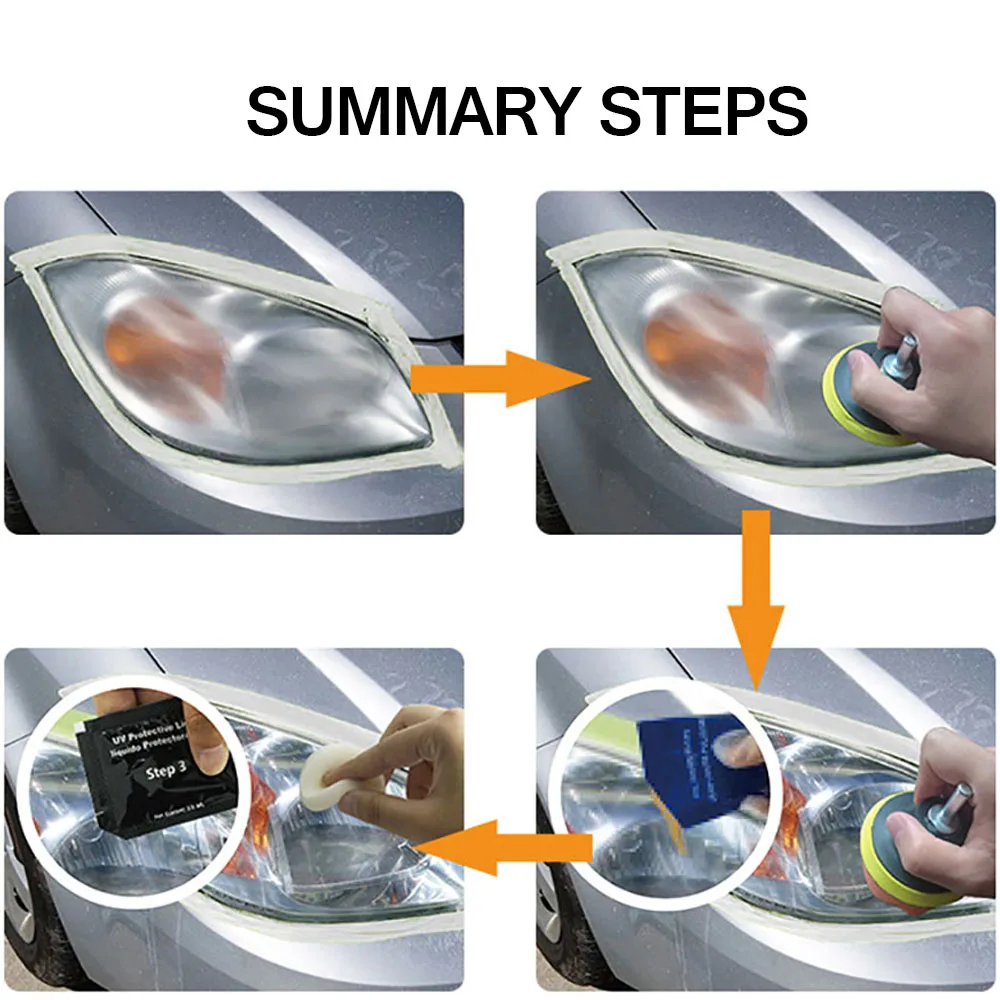 Headlight Restoration Kit DIY Car Headlight Repair and Cleaning Kit Headlamp Lens Restorer Polishing Paste Car Drill Adaptor - Image 6