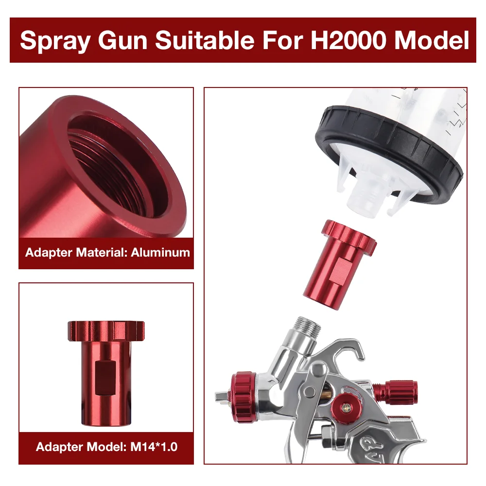 15 قطعة من أكواب خلط الطلاء الخاصة بمسدس الرش، خزان مسدس الرش السريع H/O سعة 5.6 أونصة/160 مل، كوب طلاء يمكن التخلص منه مع محول كأس مسدس الرش M14