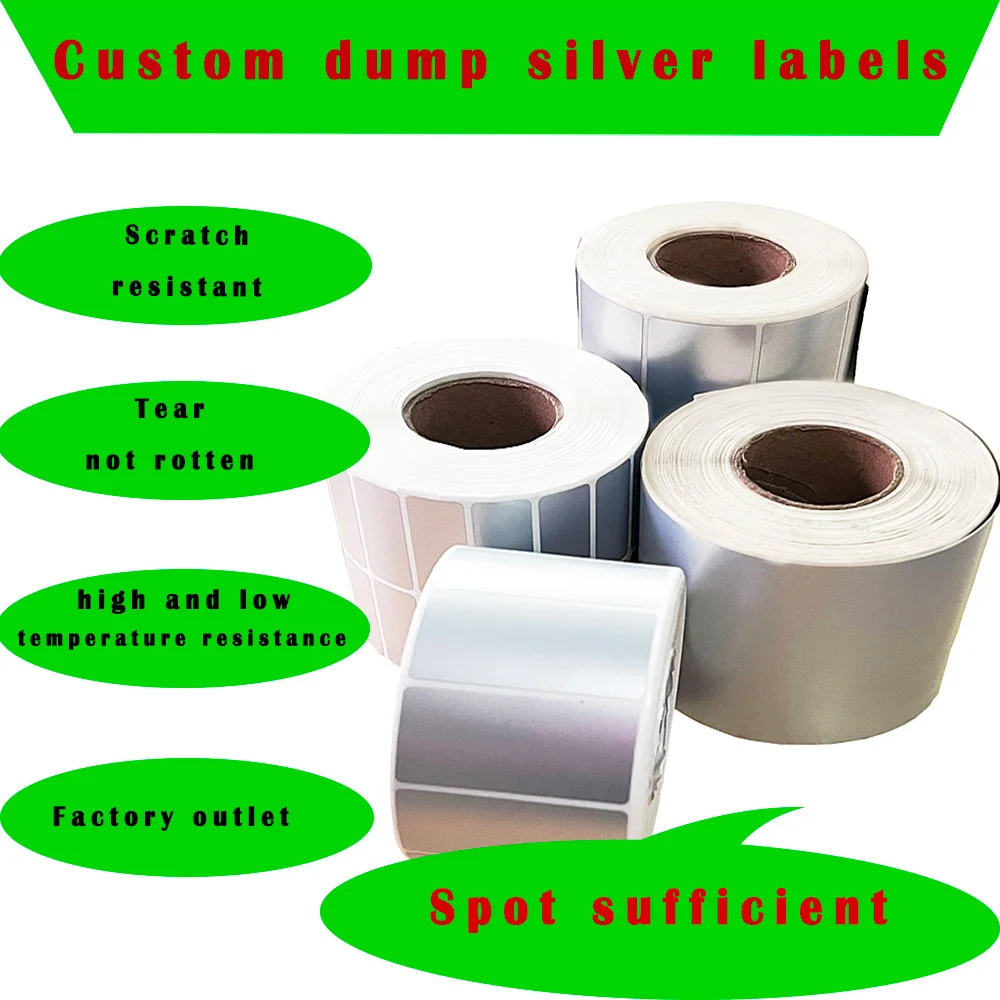 Professional Matte Silver Stickers 40x20mm Waterproof Scratch-Resistant Printer-Ready Industrial-Grade Adhesive for Logistics