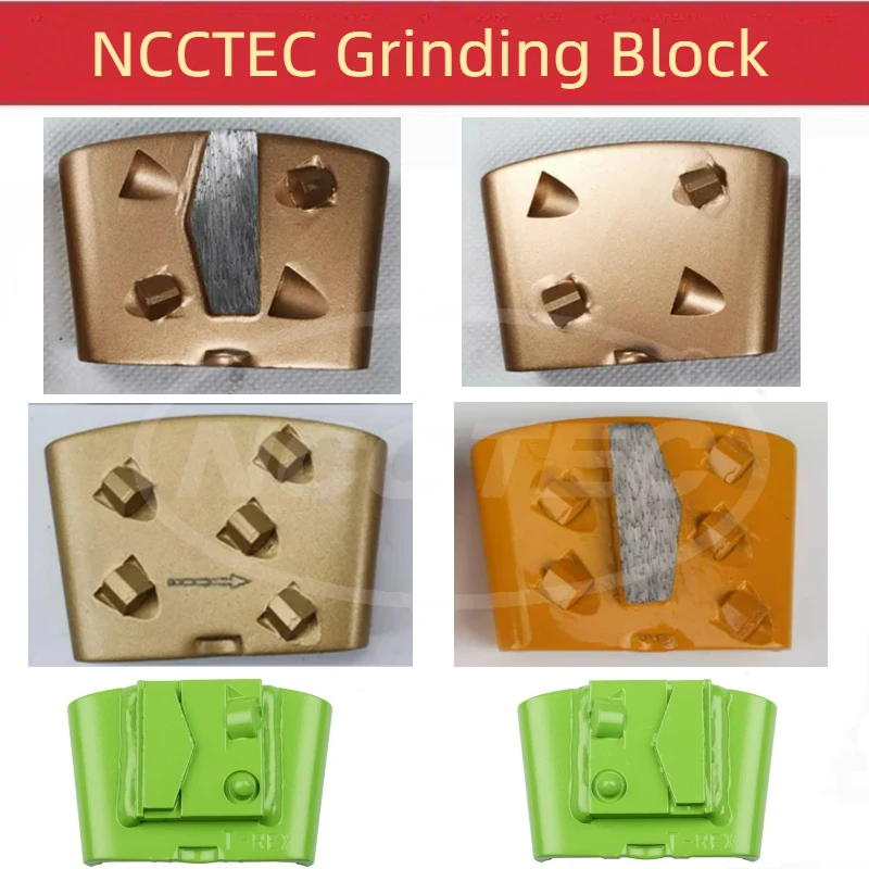 

9pcs HTC T-Rex Classic Dome Series Classic A Diamond PCD Concrete Grinding Polishing Block Tool for Floor Grinder PCD EZ Change