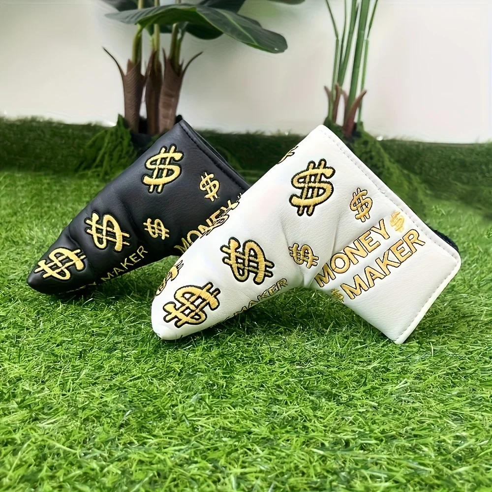 1pc Fashionable Embroidered Golf Putter Cover Golf Club Head Covers Dollar Sign