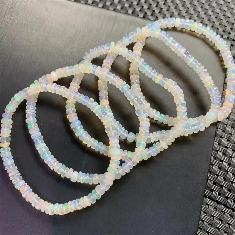 

4.7MM Natural Opal Bracelet Reiki Healing Energy Crystal Stretch Bracelet Couple Jewelry Gift 1PCS