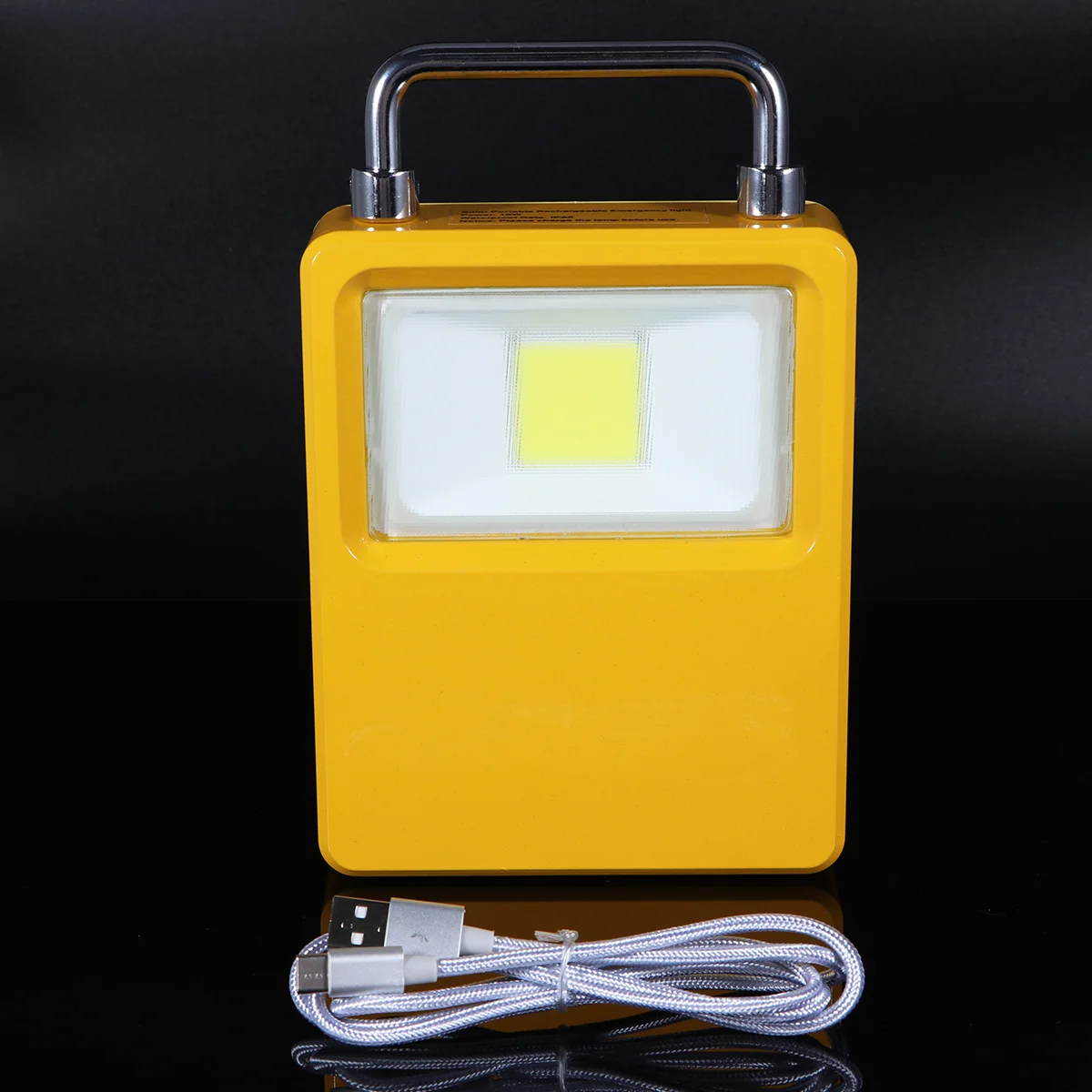 Solar Cob Work Light 10W 6000k White Emergency Lamp for Outdoor Camping Anti-Aging Burnt Wick Good Heat Dissipation