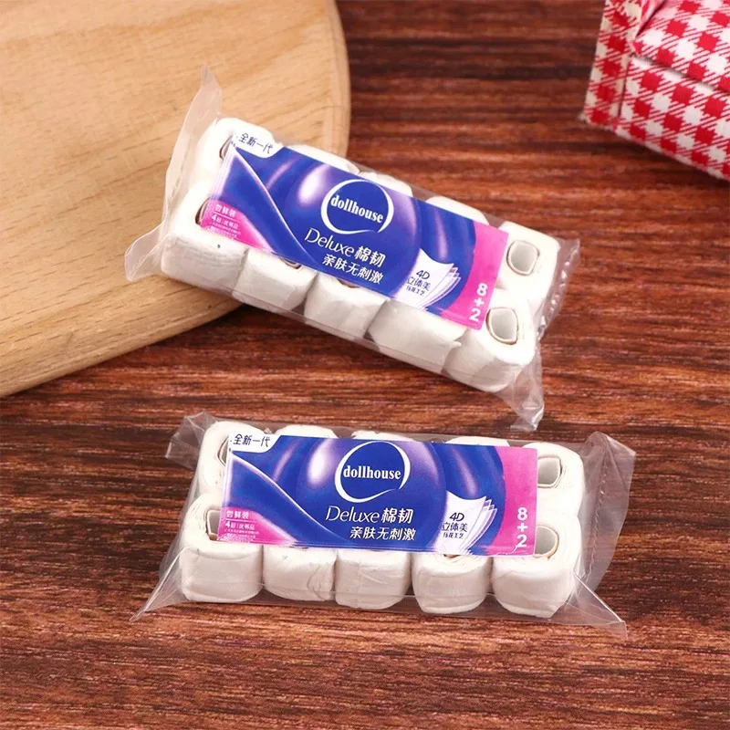 1:12 Dollhouse Miniature Toilet Hygienic Paper Towel Roll Papers Model Roll of Tissue Home Decor Toy Doll House Accessories Toys