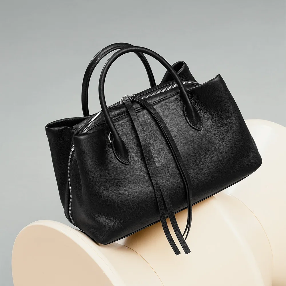 

New Fashion Leather Tote Large Capacity Women's Handbag First Layer Cowhide Crossbody Shoulder Bag Fashion Simple High-end