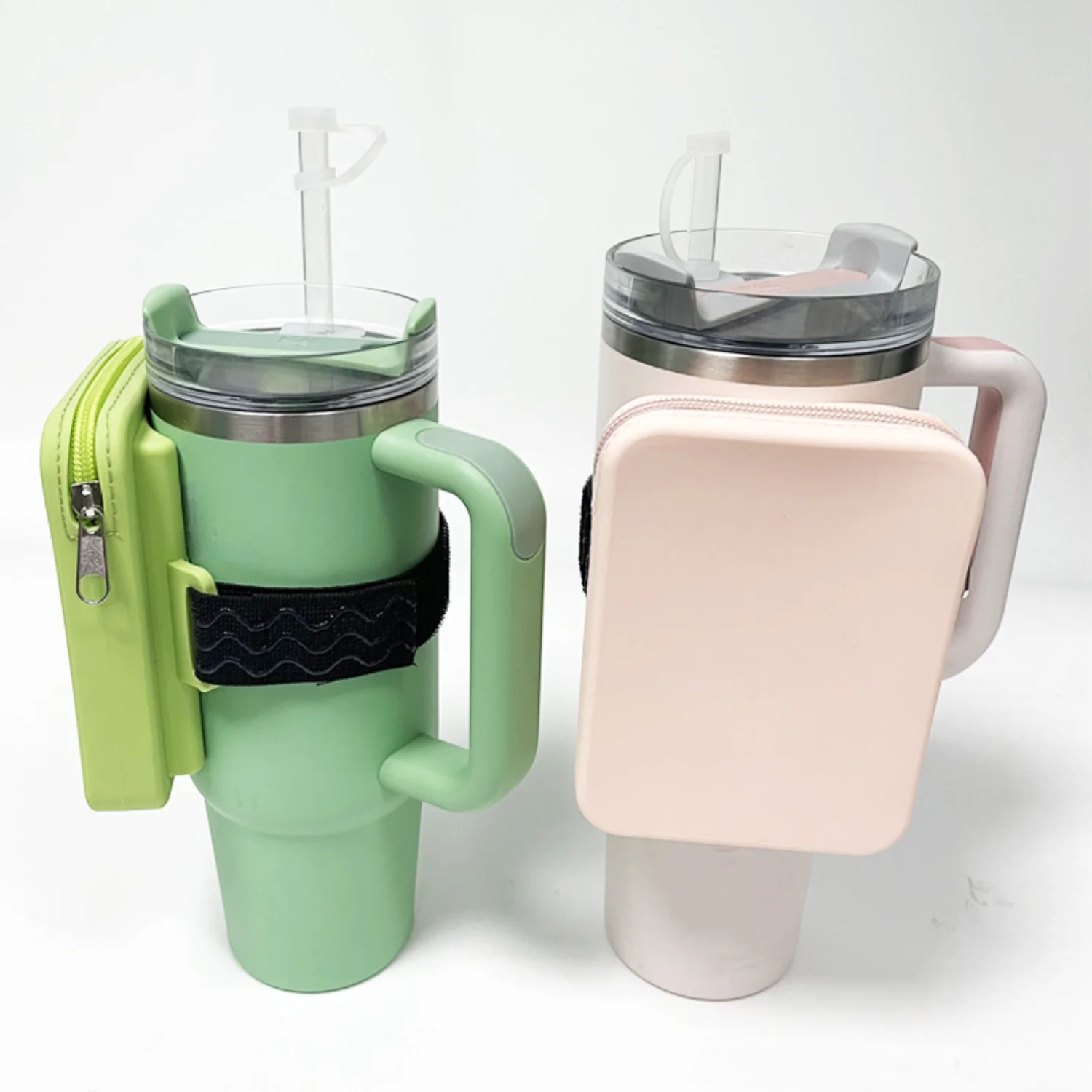 

Silicone Soft Food Grade Travel Sleeve Pouch For 40Oz With Handle Tumbler Thermal Case