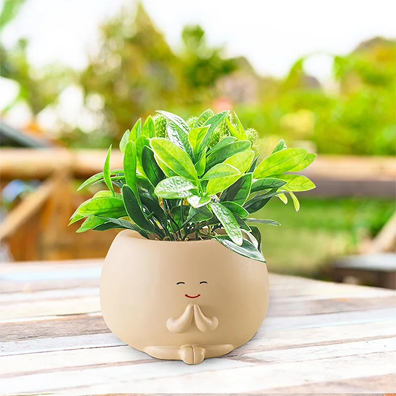 

1pc Creative Cartoon Mini Flowerpot Office Desktop Decoration, Balcony Greenery Gardening Decoration Succulent Flowerpot