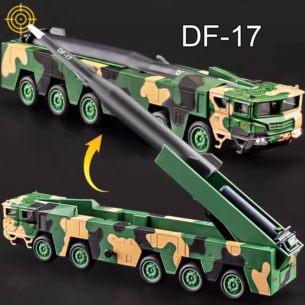 

1:50 Scale DF-17 Missile Launch Cars Model Alloy Diecast Toys with Light Music Military Models Vehicles for Children Adult Gifts