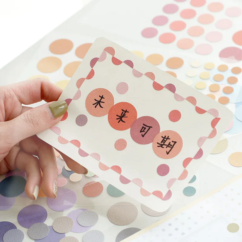 552pcs Basic Colorful Dots Stickers Kawaii Hand Account Stickers buste Sealing DIY Scrapbooking Journal Planner Decorations