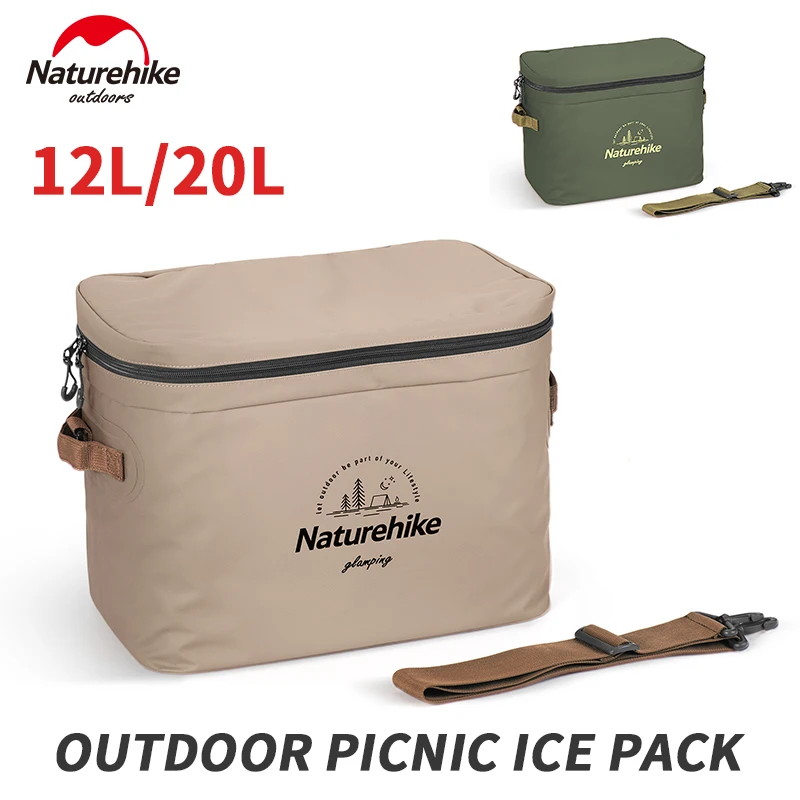 Naturehike Outdoor Picnic Ice Bag 20L PVC Thermal Insulation 800g Portable Ultralight Travel Fishing Storage Bag Pack Cooler Box