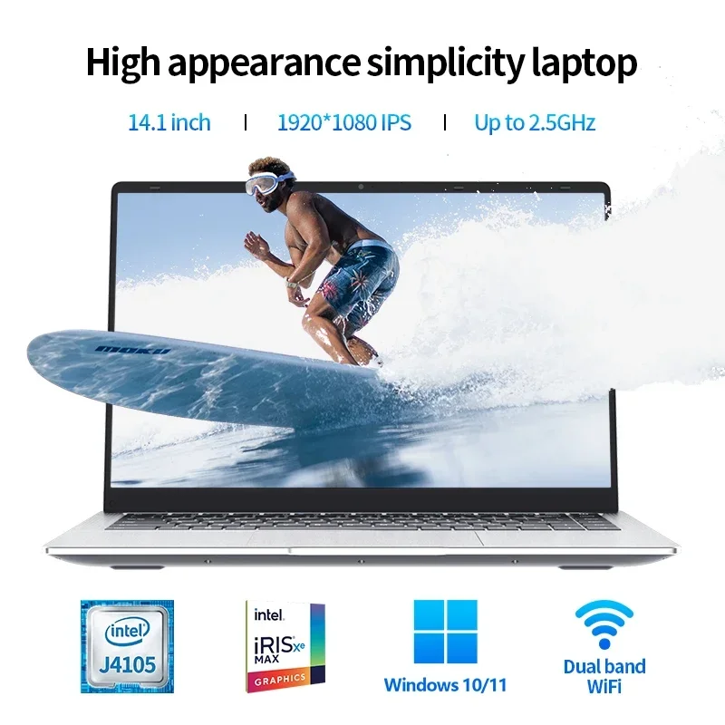 QERE S14 Portable Laptops Computer 14.1 Inch 6GB 512GB 1TB 2TB IPS Game SSD Win dows 10 11 Notebook Business Laptop