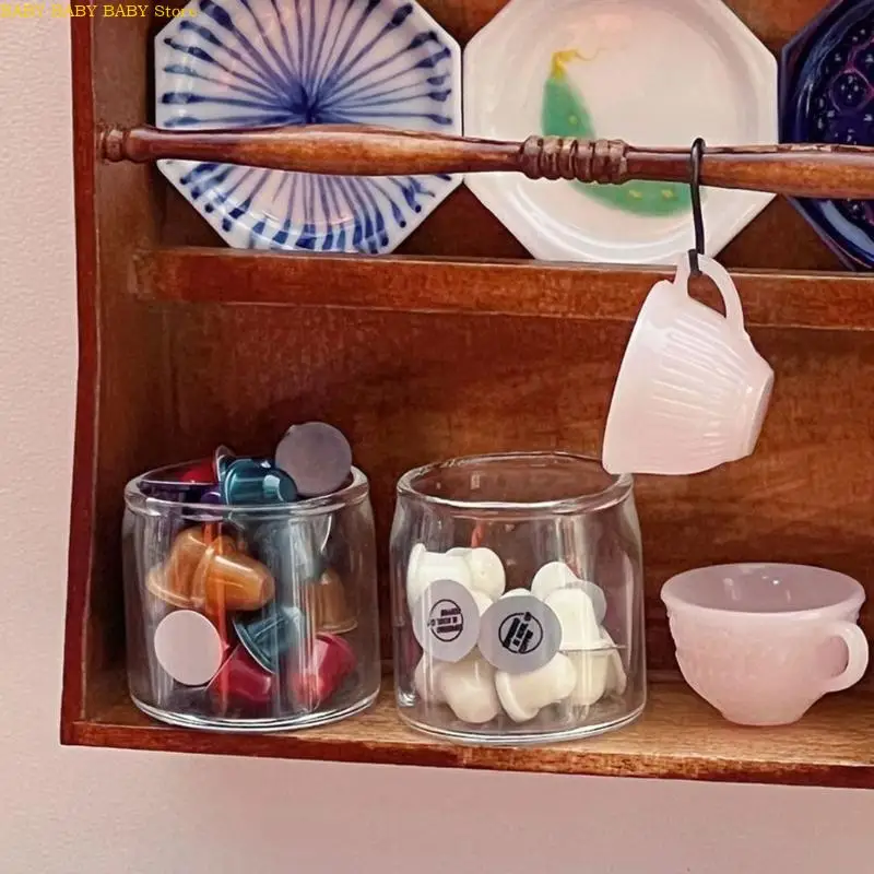 

Q81A миниатюрные капсулы для кофе, модель кукольного домика, аксессуар, реалистичный 5 цветов, декор, пластиковая игрушечная для