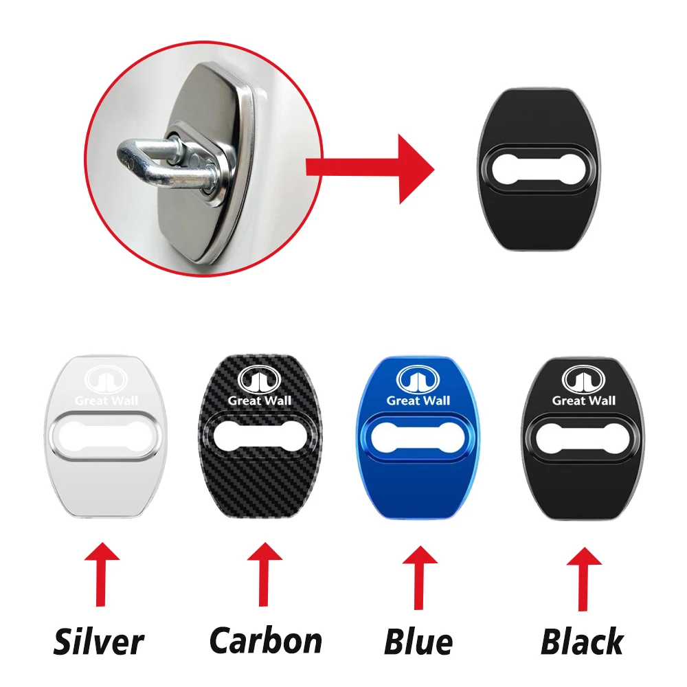 4pcs Car Door Lock Buckle Protection Cover Anti-rust Waterproof for Great Wall GWM Pick UP Poer P11 P12 Cannon Ruman Sucan