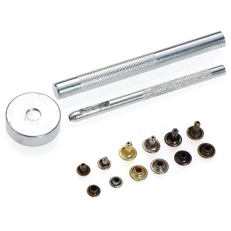 360 Sets Of Boxed 6Mm 8Mm Double-Sided Rivet Round Cap Rivet Leather Paving + Installation Tool Kit + Pliers
