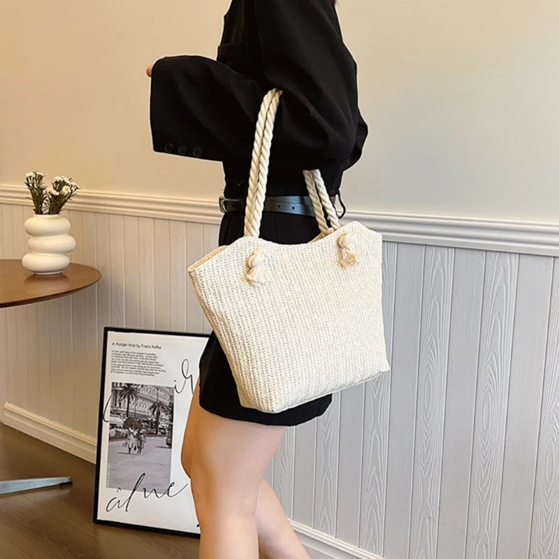 Fashion Beach Bag for Women Large Capacity Armpit Bag Straw Bag Shoulder Bag