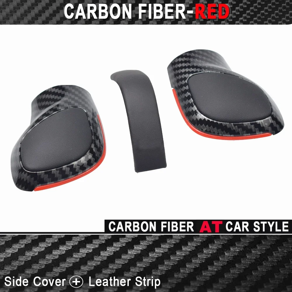 Leather With Carbon Fiber Texture Shift Knob Gear Side Cover For VW Golf 6 golf 7 R GTI Passat B7 B8 CC R20 Jetta MK6