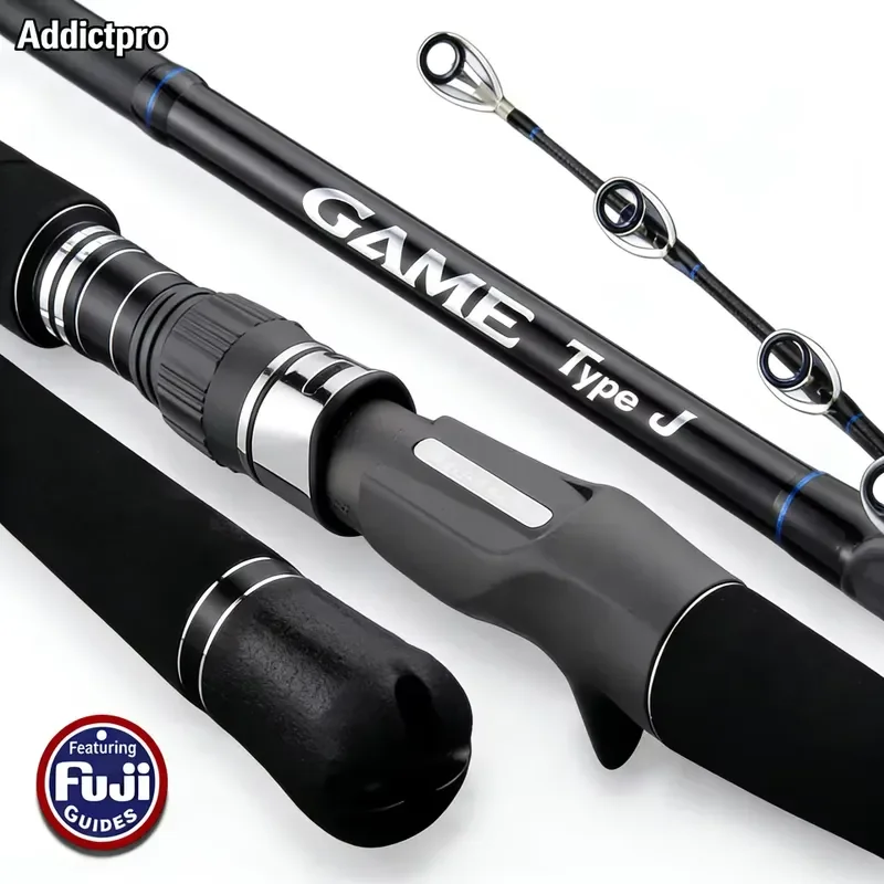 Light Power 120-260g Lure Weight 1.8m Fast Carbon Fiber Spinning Rod 2-Piece Saltwater Boat/Lake/Stream Fishing Rod for