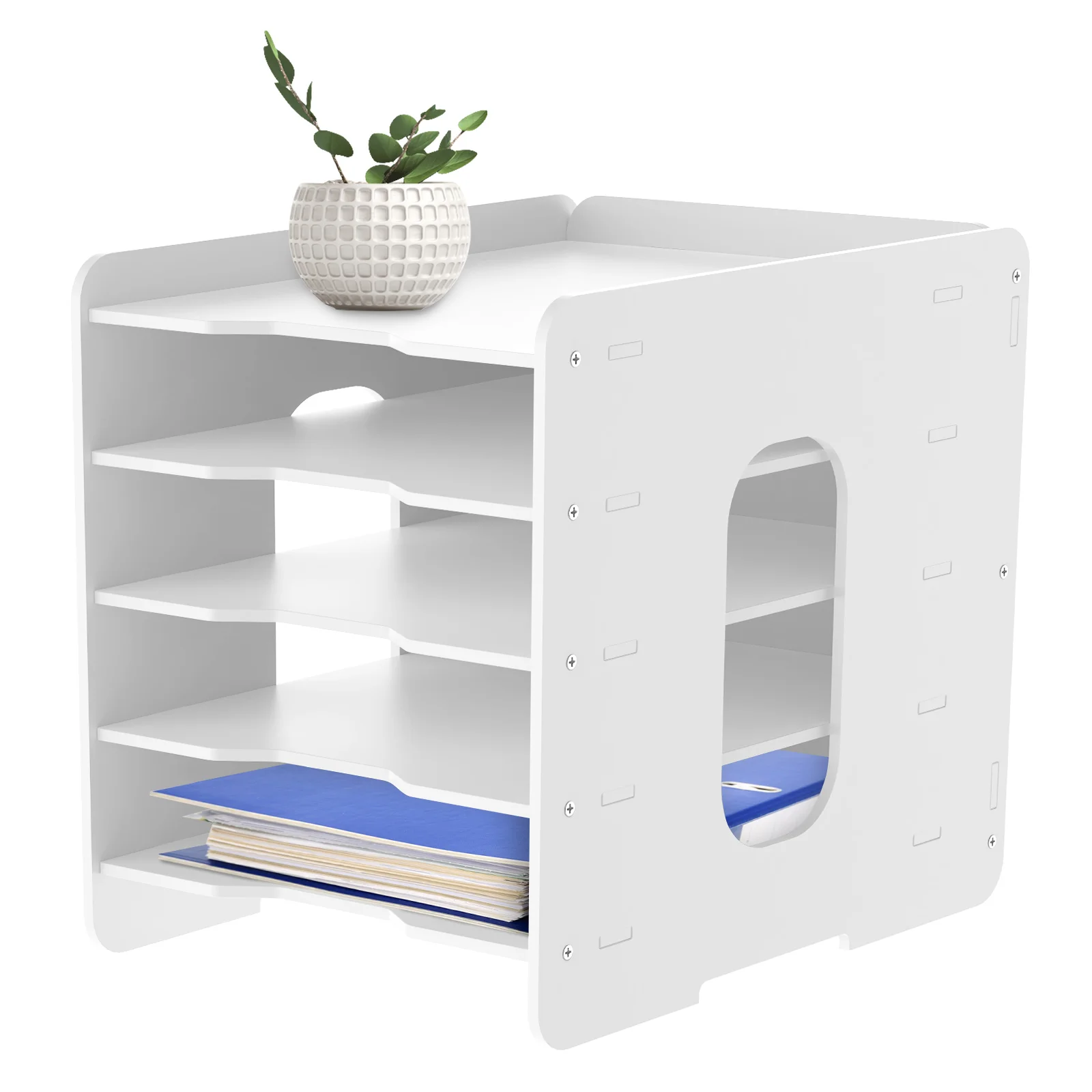 

4/5Tiers Letter File Organizer Adjustable File Sorter Office Tray Holder File Folder A4 Paper Folder for Home Office and School