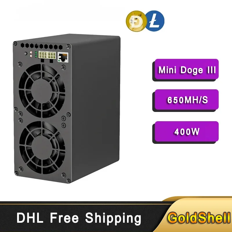 Goldshell MINI DOGE III/DOGEIII Wifi Doge Coin Litcoin Mining Asic Miner Crypto Hardware Quiet Home Mining MINI DOGE3