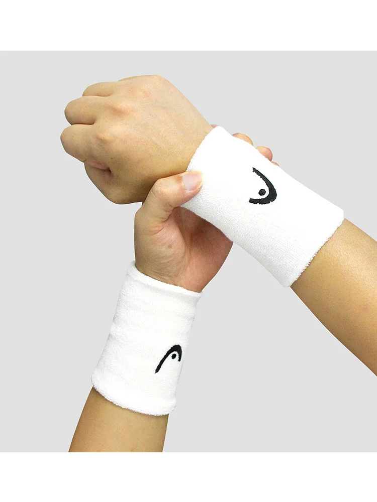 HEAD Tennis Hairbands Wrist Protection Basketball Volleyball Badminton Running Sweat Absorbent Cotton Sweat Wrist Band 2PCS - Image 3