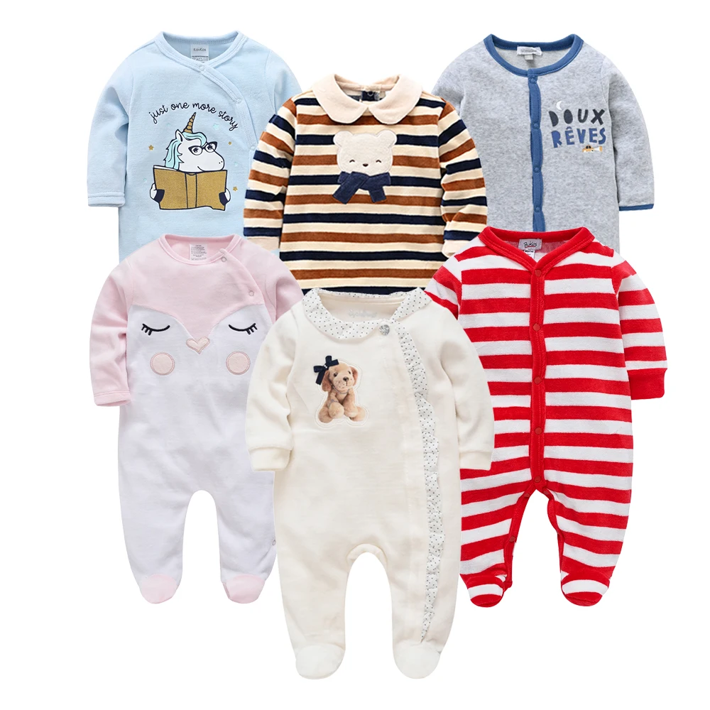 Winter Baby Rompers Velvet Warm Clothes Boys Pajamas Velour Girls Roupas Kids Menino Overalls Jumpsuit Costumes For 0-12M