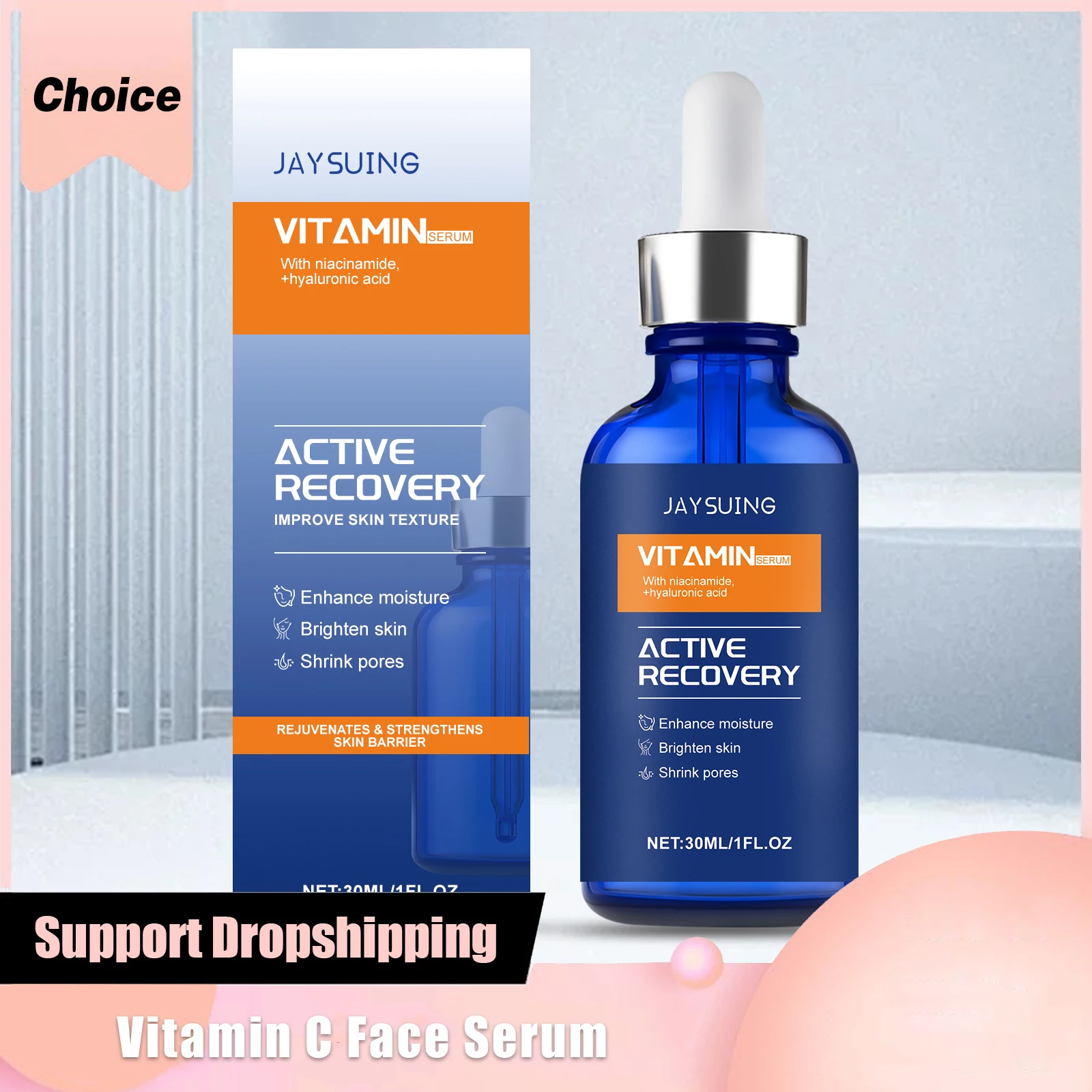 

Vitamin C Face Serum with Hyaluronic Acid Nicotinamide Brightening Dark Spots Dullness Hydrate Shrink Pores Anti Aging Skincare