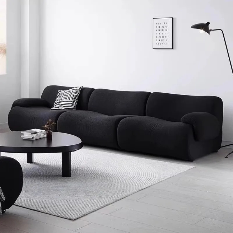 Compression sofa goods matte fabric sofa lazy living room black retro designer module sofa combination