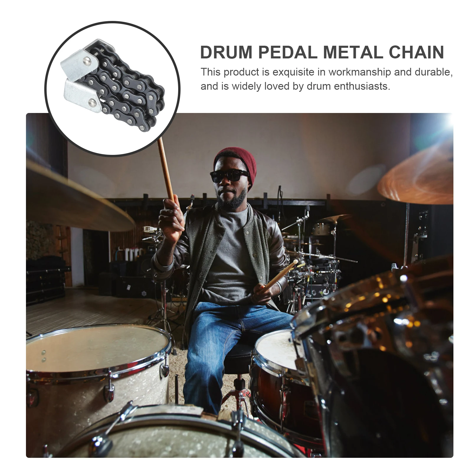 

Drum Pedal Accessories Double Chain Hammer Metal Iron Tool Durable Musical Instrument Supply Drum Kit Pedal Chain Wear Resistant