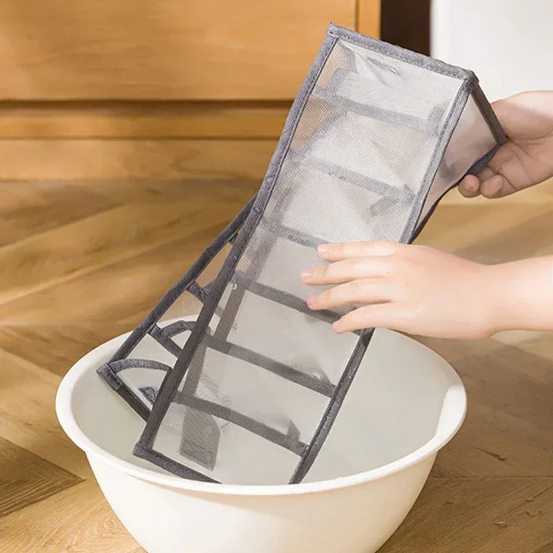 6/7/11 شبكات ملابس داخلية قابلة للطي الملابس الداخلية الجوارب المنظم مع فواصل صندوق تخزين ملابس صندوق تنفس شبكة حقيبة لخزانة الملابس #5