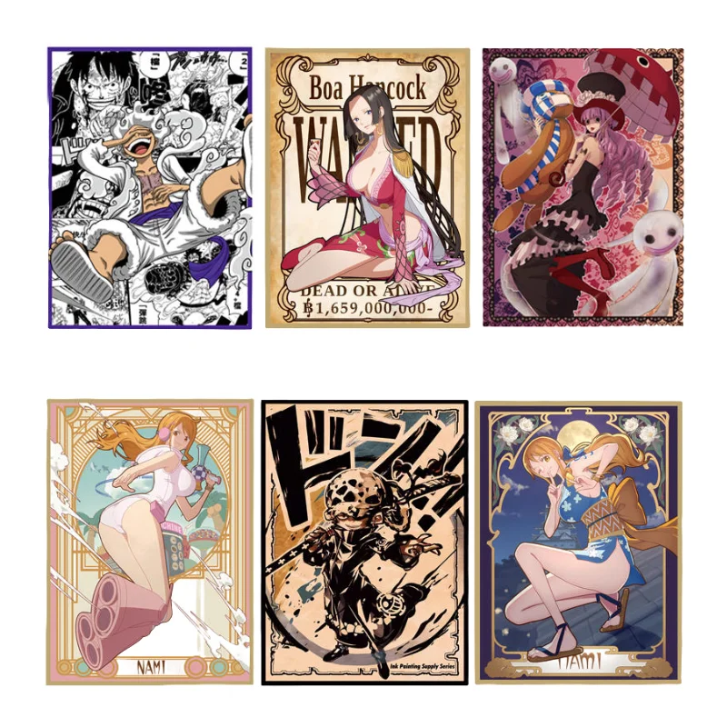 60Pcs/Set 66*91mm Anime One Piece Game OPCG TCG Color Flash Card Sleeve Luffy Zoro Perona Hobbies Collectibles Gift Toys