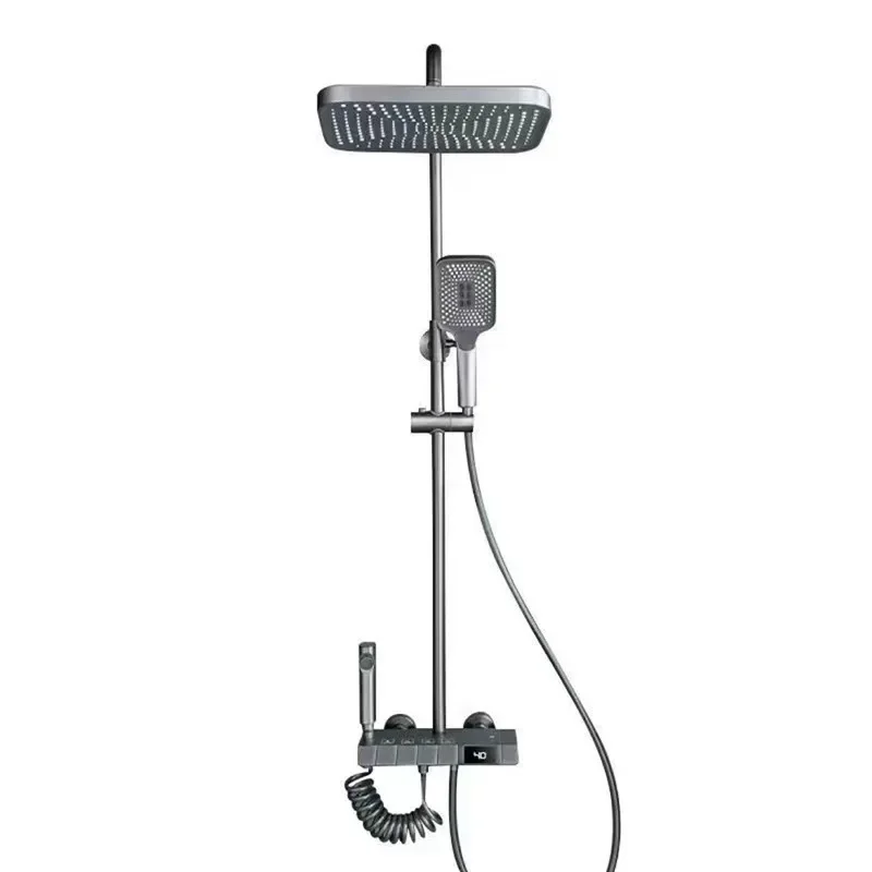 Hot Cold Wall Mounted Bathroom Shower Set System Luxury Rain Rainfall Shower Mixer Set Outdoor Piano Shower Faucet Set System