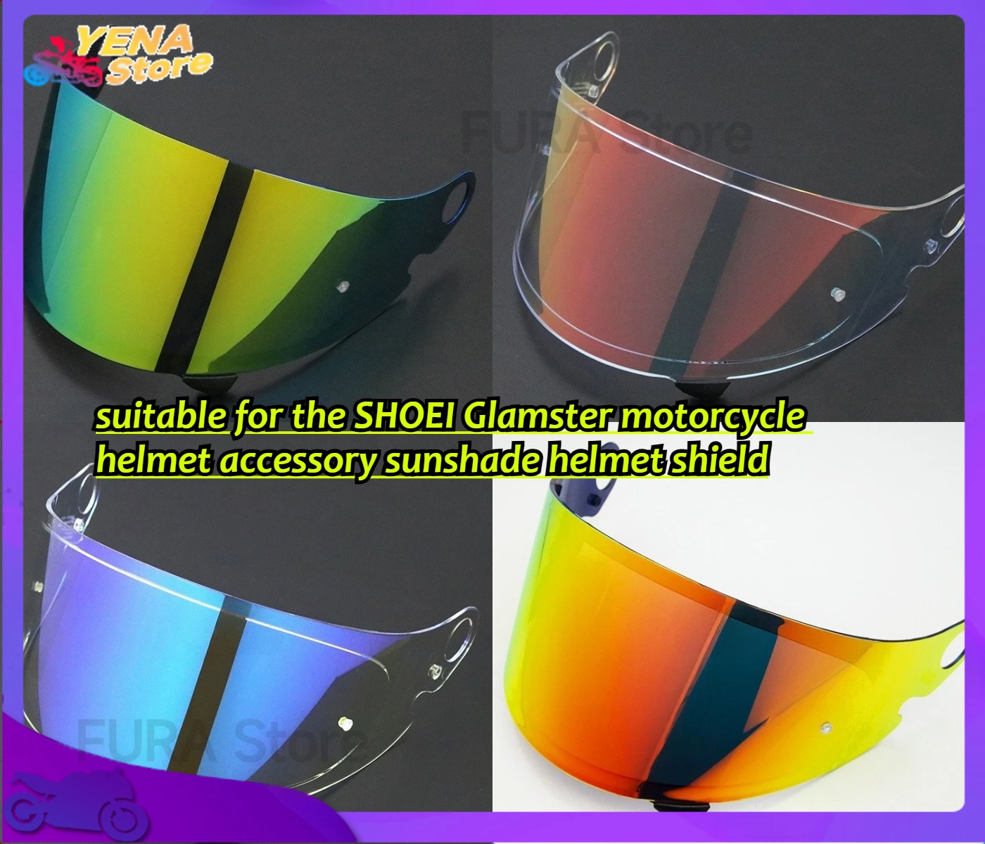 

The new motorcycle helmet lens is suitable for the SHOEI Glamster motorcycle helmet accessory sunshade helmet shield