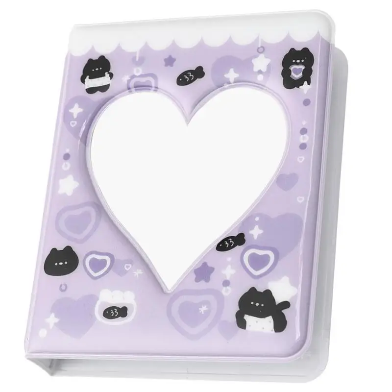 3 Inch Love Photo Organizer Heart Storage Album Portable Photocard Album For Photos Cards Postcards Paper Pictures