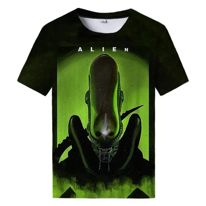 Summer New Alien Art Printing T-shirt 3D Male Female Casual Tee Shirt Fashion Terrifying Alien Movies Pattern Harajuku Style Top