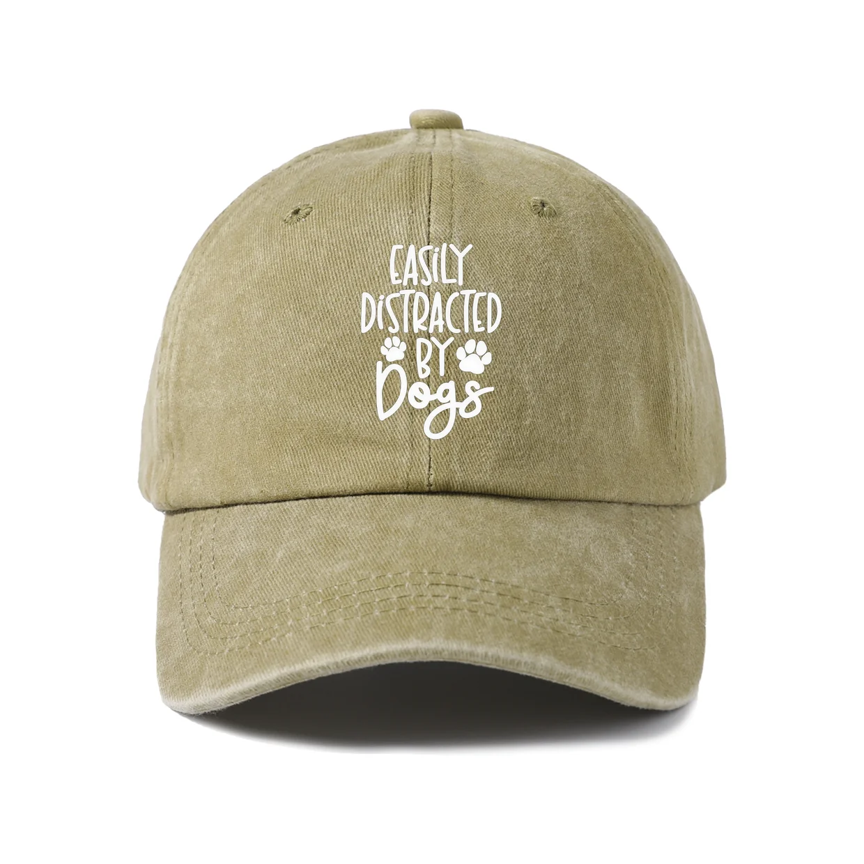 Easily Distracted By Blue Eyes Graphic Vintage Washed Baseball Cap, Adjustable Unisex Dad Hat, Casual Gift