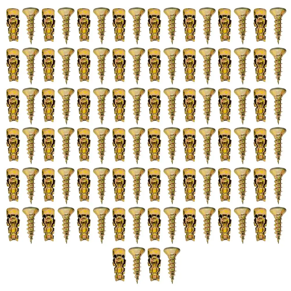 30/50/100pcs 6x14mm Short Expansion Screws Set Cabinet Door Hinge Stripped Thread Repair Screws Wall Anchors Fixer
