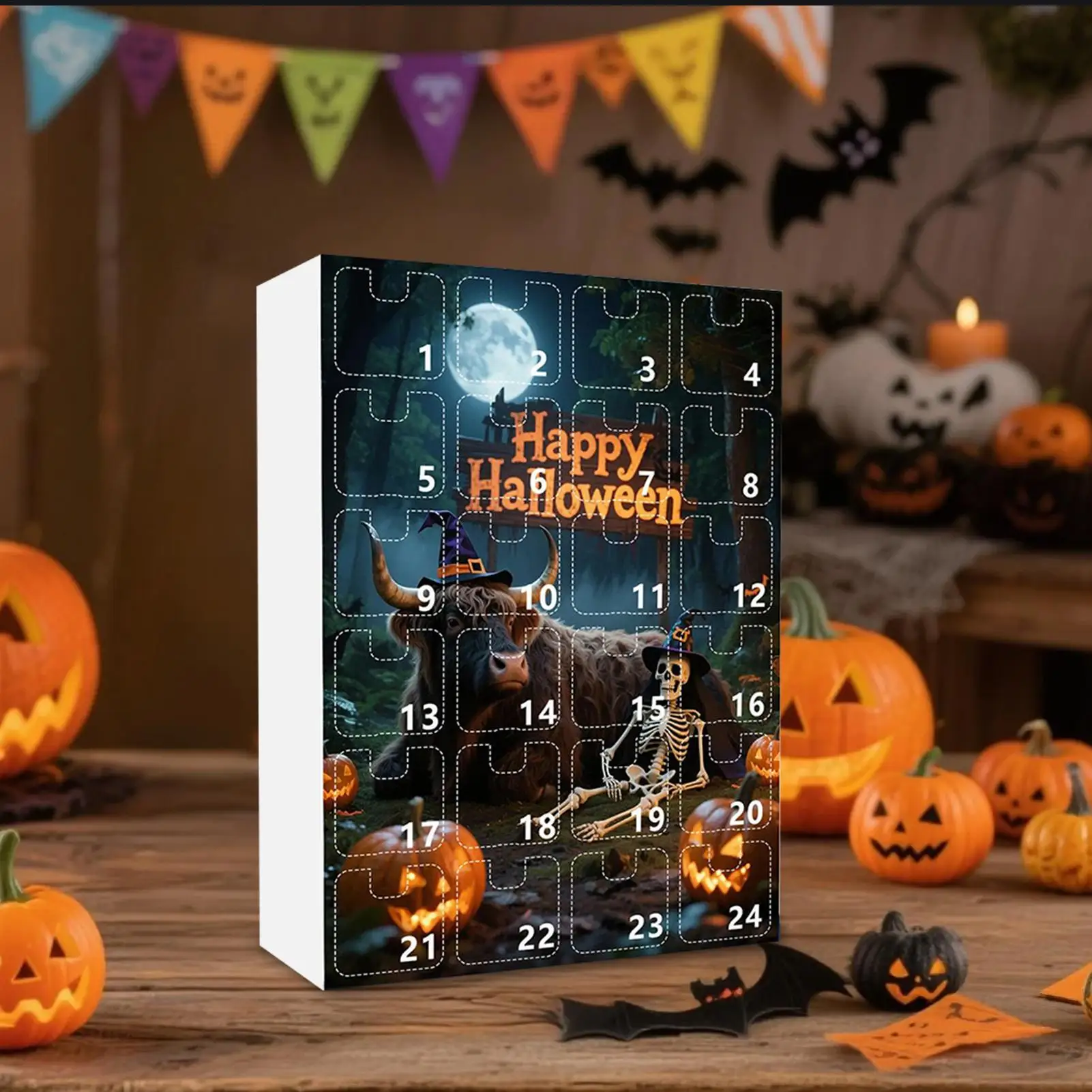 

Halloween Countdown Calendar Collectible Figurines Scary Decor 24-day Advent Halloween Statues Resin Figurines For Shelf