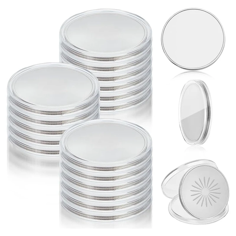 

Blank Challenge Coins Metal Stamped Sublimation Blanks 40Mm Laser Engraved Round Labels+Acrylic Protective Case 20Pcs