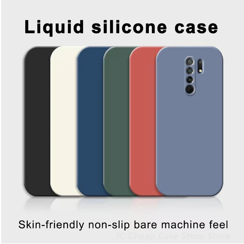 Liquid Silicone Phone Case for Xiaomi Redmi 9 Back Cover for Redmi 9 Case Original for Xiaomi 9 Protective Cover Funda 6.53 Inch